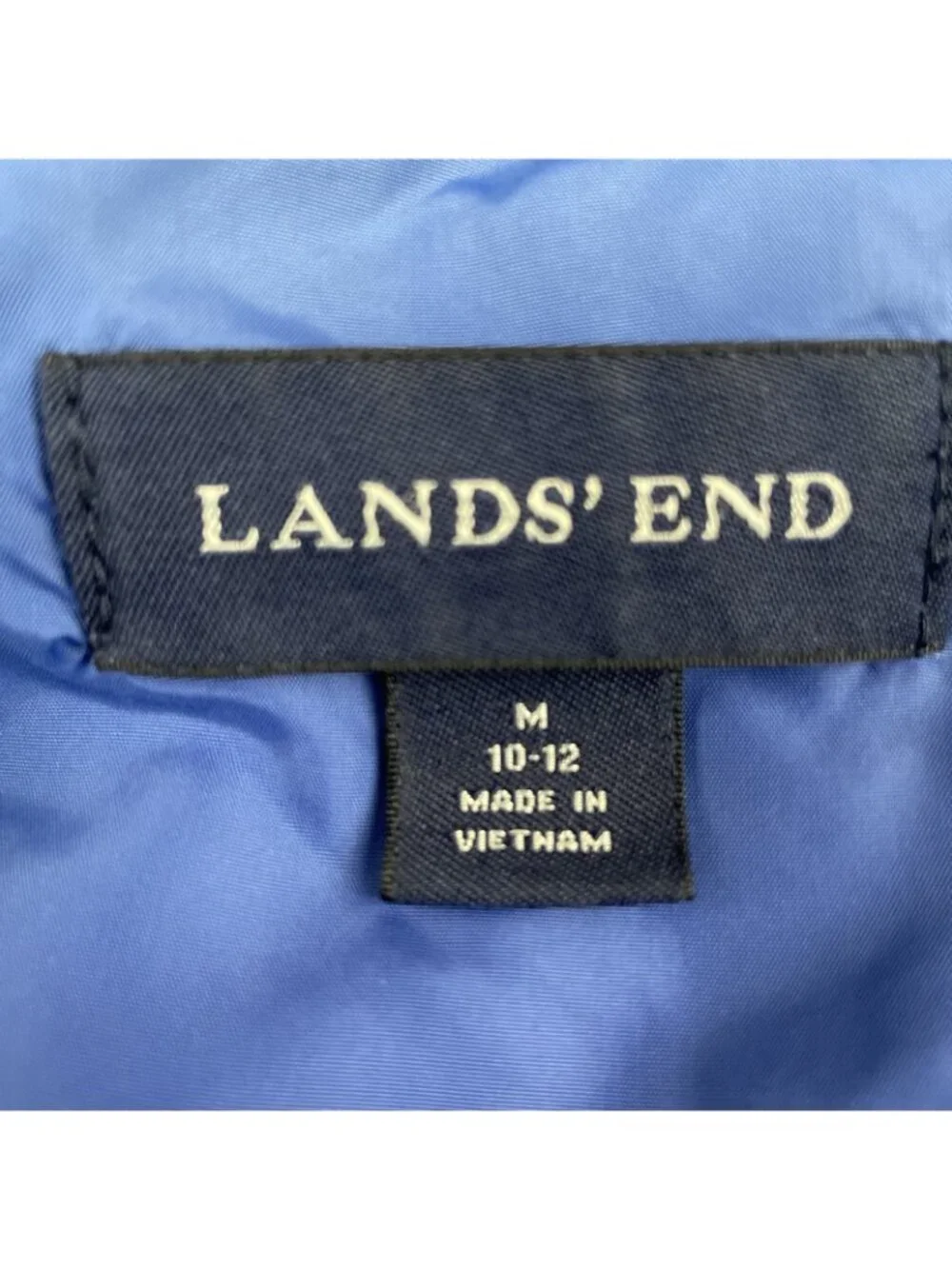 Lands End Diamond Quilted Full Zip Vest Women's M 10-12 Primaloft Insulation